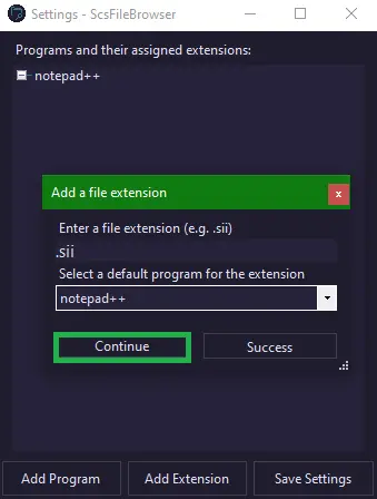 ScsFileBrowser Set Default SII